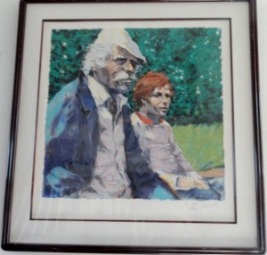 Destiny by Aldo Luongo.  Framed, Signed and dedicated in pencil to "John and Marge" Aldo Luongo, limited edition serigraph. 